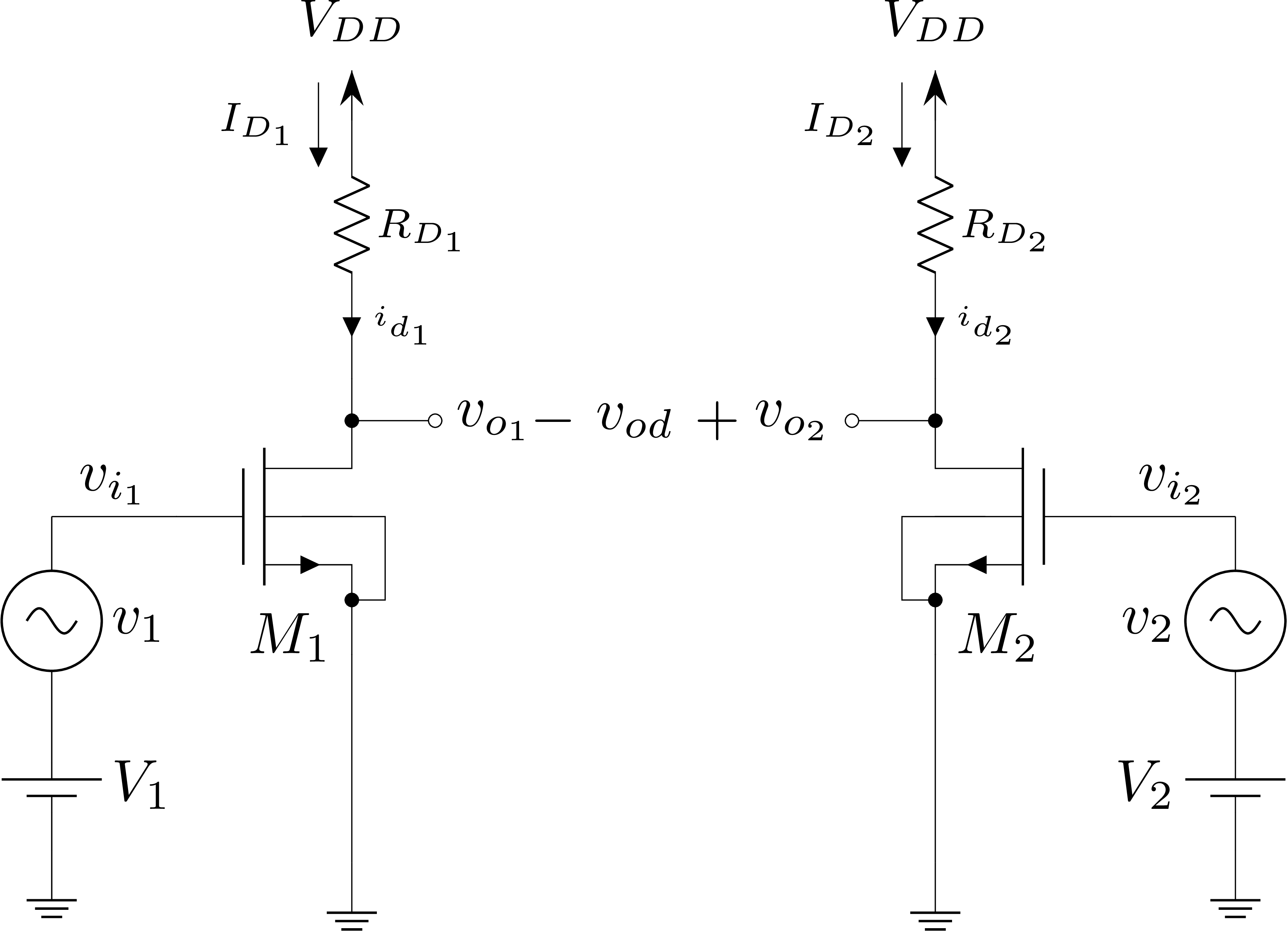 Amplificador diferencial com carga passiva - Polarização separada.
