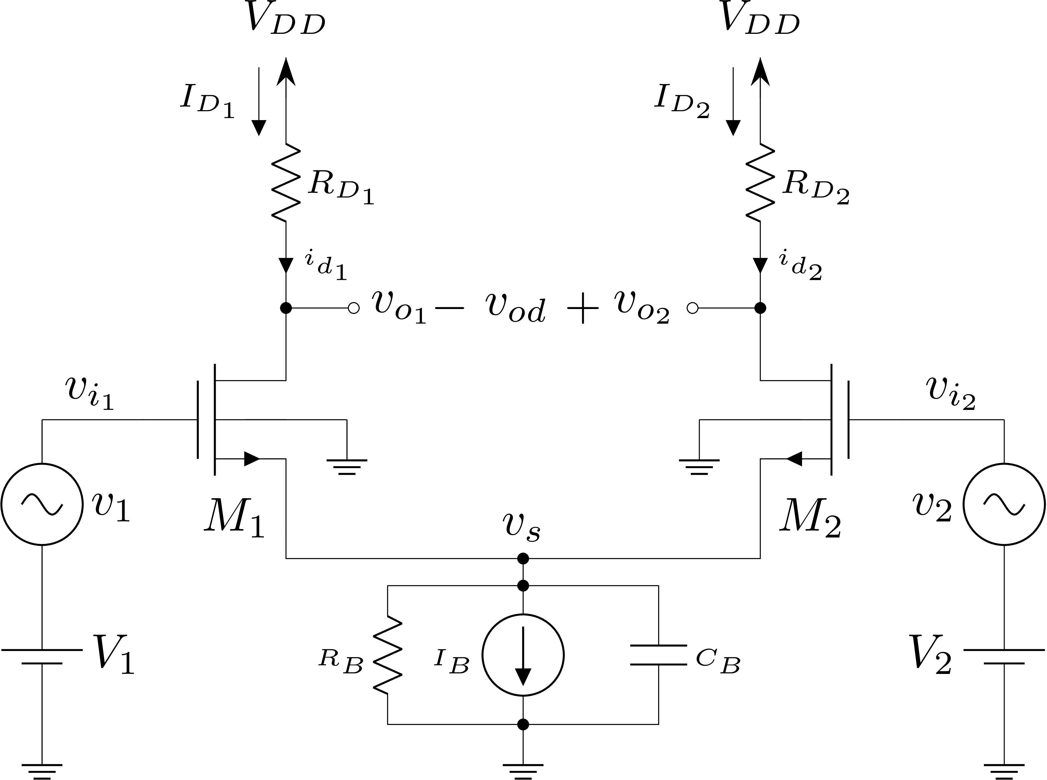 Amplificador diferencial com carga passiva - Polarização na fonte.